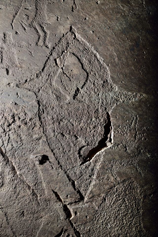 반구대 암각화에 새겨진 고래 형상. 부산일보DB