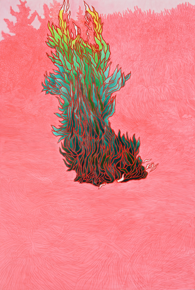 정철교의 '녹색 불씨'(2023). 아리안 갤러리 제공