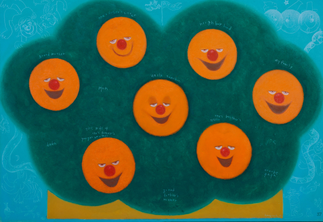 강목 작가의 '오렌지나무수호신'(2025). 카린 제공