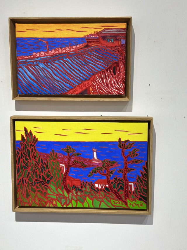 아리안 갤러리에서 열리고 있는 정철교 초대전 작품들. 김은영 기자