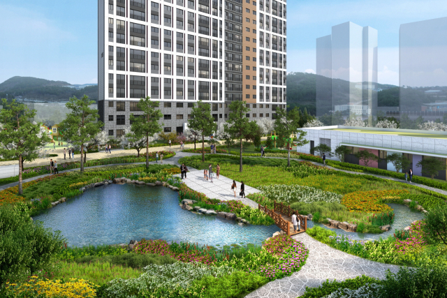 단지 내부 조경 예상도. 우미건설 제공