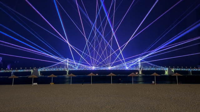 다음 달 광안리해수욕장에서 열리는 드론레이저쇼 이미지. 수영구청 제공