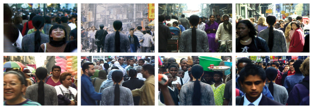 김수자 '바늘 여인'(1999~2001). 8채널 퍼포먼스 비디오, 6분 33초. 김수자 스튜디오 제공