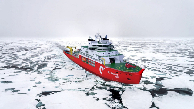 북극항로 개척을 위한 차세대 쇄빙연구선 조감도. 해양수산부 제공