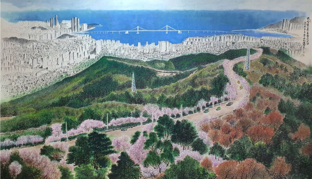 허휘, '금련산에서 보다-부산 바다'. 작가 제공