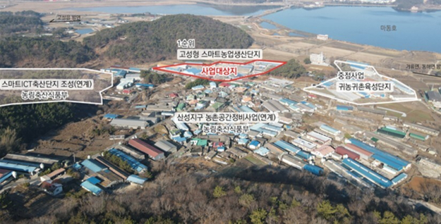 고성군 스마트 농업생산단지 조성 예정지. 고성군 제공