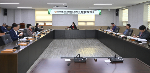 거제시의회 예산결산특별위원회는 지난달 30일 집행부가 제출한 민생회복지원금 추가경정 예산안을 원안 가결했다. 예결위는 더불어민주당 4명, 국민의힘 3명 구성이다. 사무국 제공