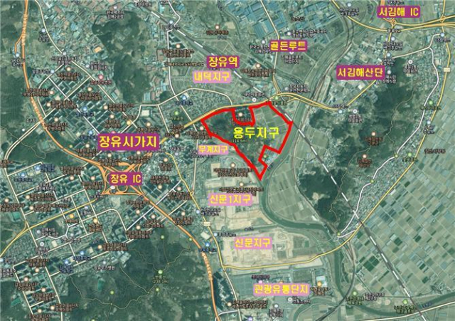 경남 김해시 용두지구 위치도. 김해시 제공