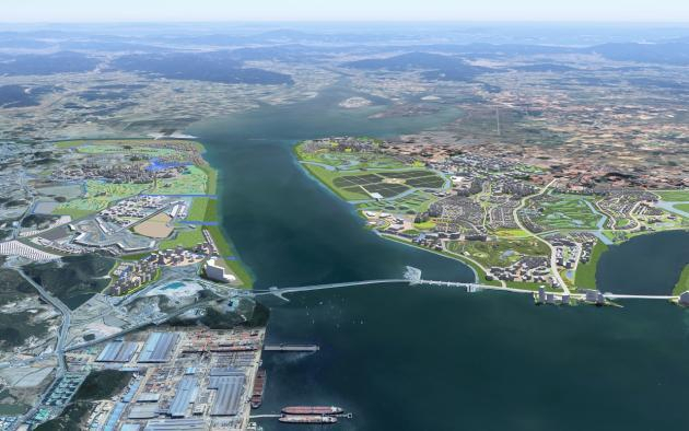 하늘에서 본 전남 해남군 솔라시도 전경. 해남군 제공