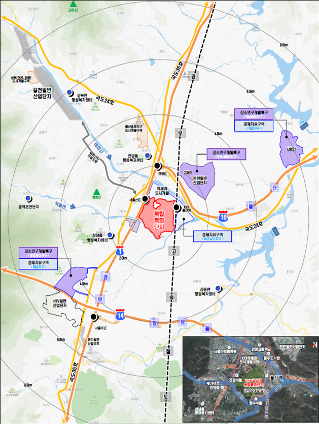 KTX울산역 복합특화단지 위치도. 울산시 제공
