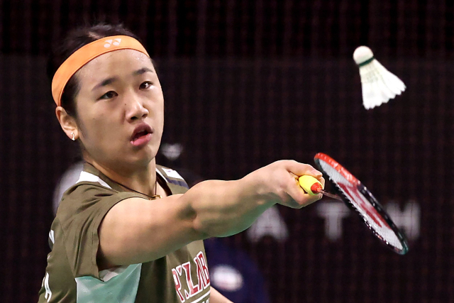 세계배드민턴연맹(BWF) 월드투어 파이널스에 출전한 안세영. AFP연합뉴스