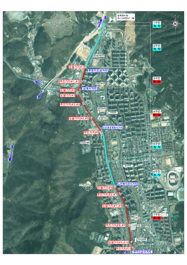 현재 경남 김해시가 추진 중인 ‘송수관로 복선화 사업’ 구간 위치도. 김해시 제공