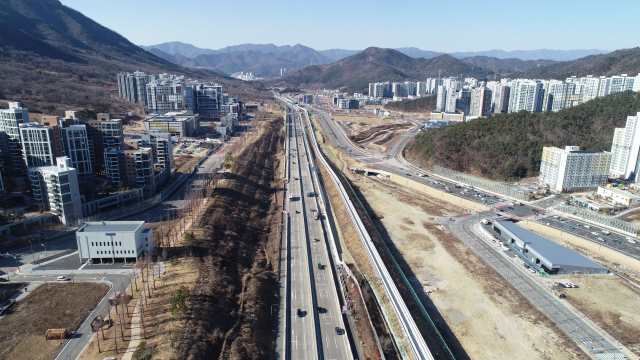 전체 사업 준공 시점이 2029년 9월로 확정된 양산 사송신도시 전경, 양산시 제공