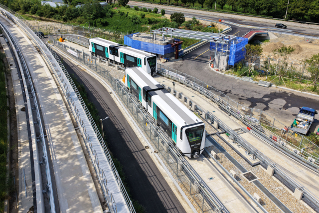 양산선이 2일부터 개통 마지막 단계인 철도종합시험운행에 들어갔다. 양산시 제공