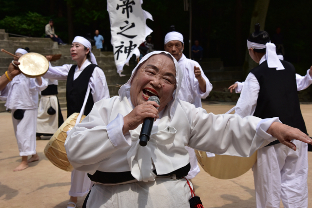 ‘구덕망깨소리’ 보유자인 김귀엽. 국립부산국악원 제공