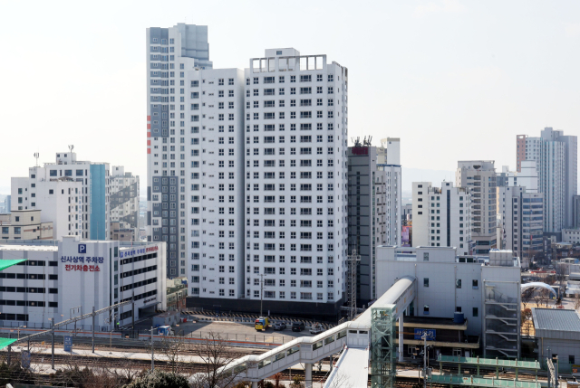 분양 보증사고가 발생한 사상구 경보센트리안3차 아파트 현장. 정종회 기자 jjh@