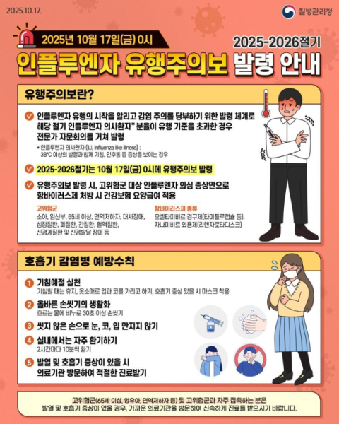 부산 남구, B형 인플루엔자 증가세 지속… 예방 수칙 준수 당부
