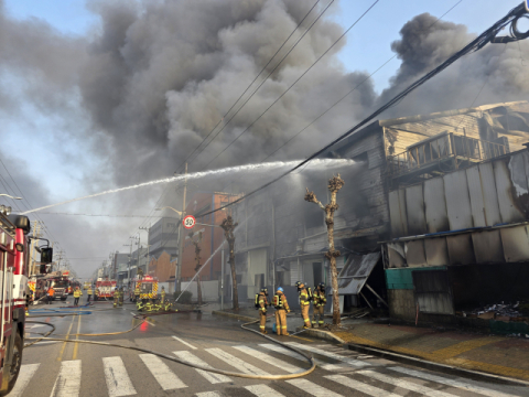 부산 강서구 공장 화재, 소방 대응 1단계 하향