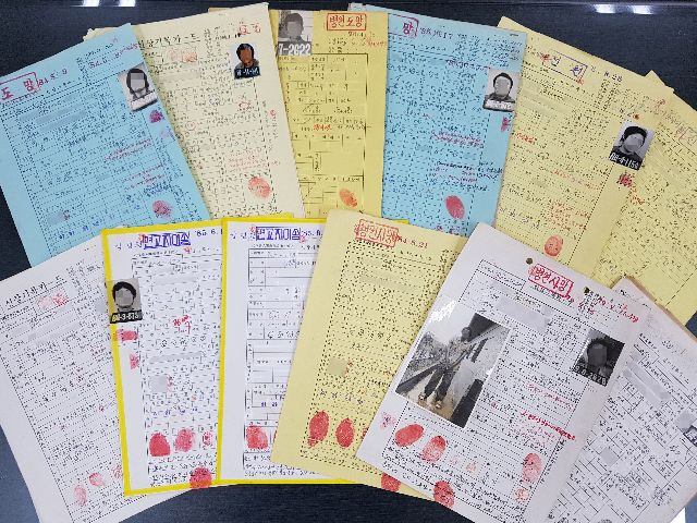 본보 취재진이 입수한 부산 형제복지원 수용자 126명의 신상기록카드. 사망(41명), 전원(21명), 도망(5명), 귀가(59명) 등 네 가지로 분류돼 있으며 수용자별로 인적사항과 입소 당시 특이사항에 대해 비교적 상세히 기술돼 있다. 부산일보DB