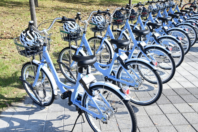 진주시 공영자전거 하모타고. 지난 2024년 11월부터 운영에 들어갔다. 진주시 제공