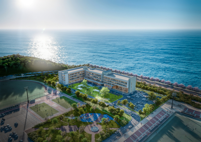 남해 경찰수련원 1차 조감도. 현재 수정 절차를 거치고 있으며 최종 조감도는 이달 중순께 나올 예정이다. 남해군 제공