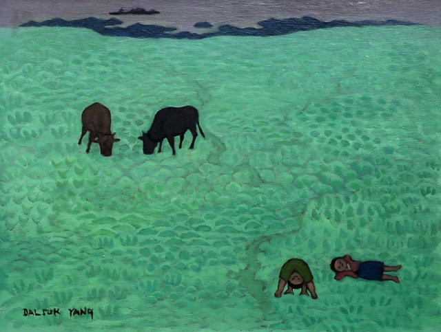 ‘목동과 낙원을 그린 거제 화가, 양달석 특별전’에서 전시 중인 작품. 해조음미술관이 소장 중인 작품으로 오는 19일까지 경남 거제시 갤러리예술섬에서 공개된다. 해조음미술관 제공