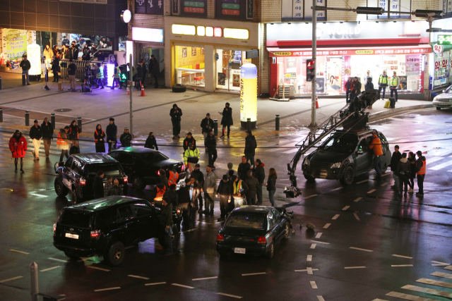 2017년 마블 영화 ‘블랙 팬서’ 부산 촬영 현장. 부산영상위원회 제공
