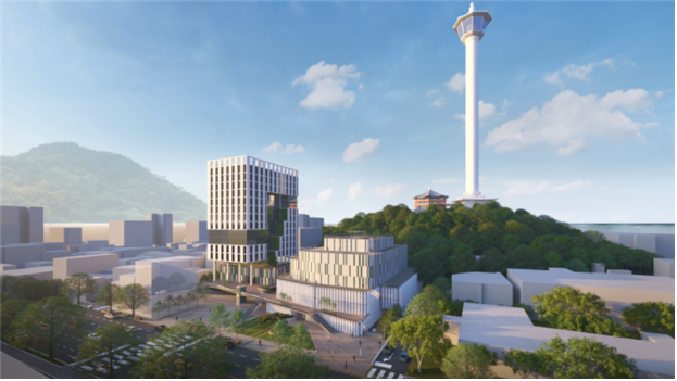 부산 중구 용두산공영주차장 부지에 조성 예정인 복합시설 조감도. 부산 중구청 제공