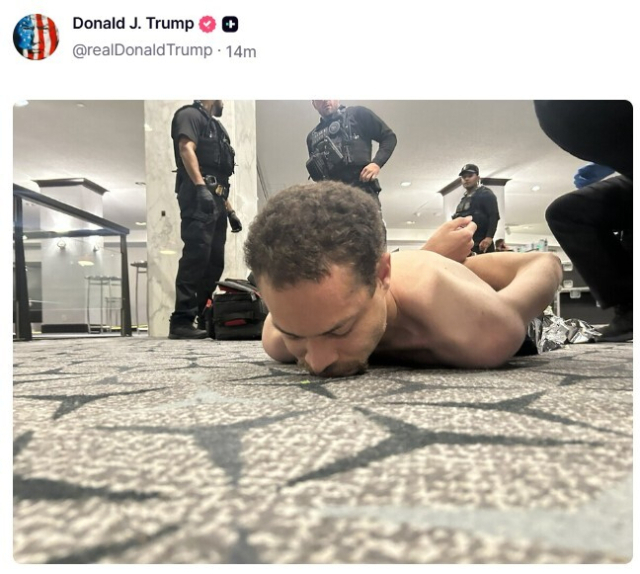 트럼프 대통령 트루스소셜에 올라온 용의자 사진