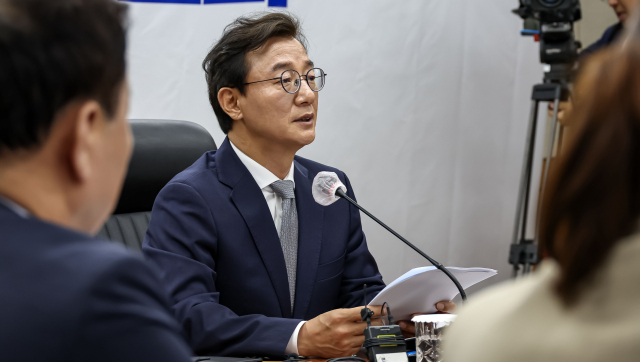 전재수 부산시장 당선인이 10일 부산진구 부산시상수도사업본부에서 열린 부산시장 인수위원회 출범식에서 발언하고 있다. 김종진 기자 kjj1761@