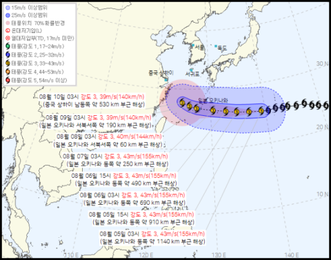 [속보] 폭염 부추기는 제13호 태풍 '돌핀' 이동경로 유동적…북쪽으로 꺾일까