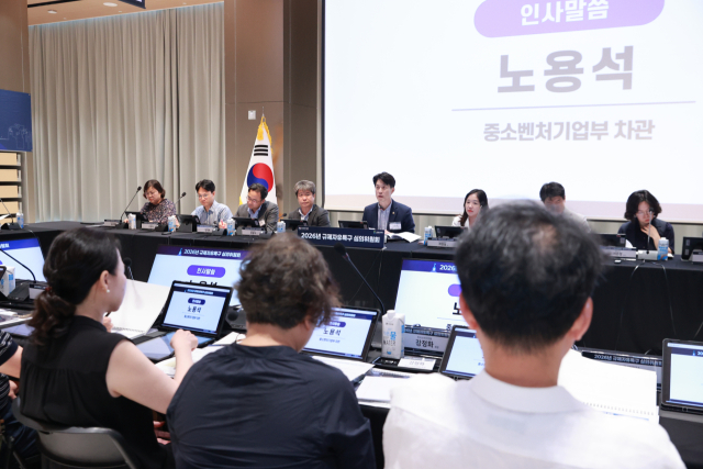 노용석 중소벤처기업부 장관 직무대행 1차관이 5일 서울 마포구 SVC 서울에서 열린 규제자유특구 심의위원회에서 인사말을 하고 있다. 중기부 제공