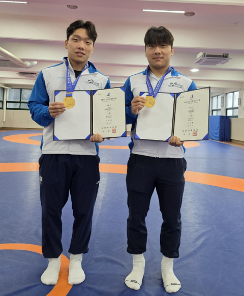 부산 쌍둥이 레슬러, 전국체전 동반 금메달
